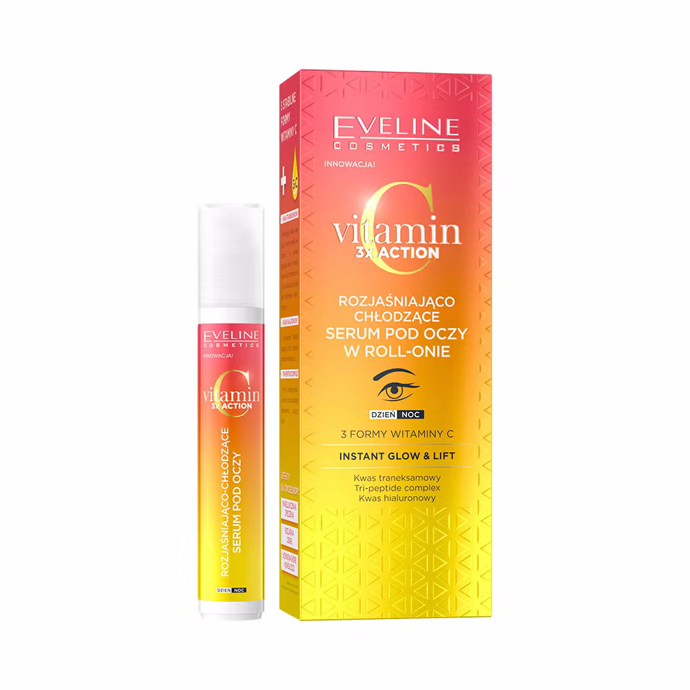 Brightening and cooling eye serum in roll-on