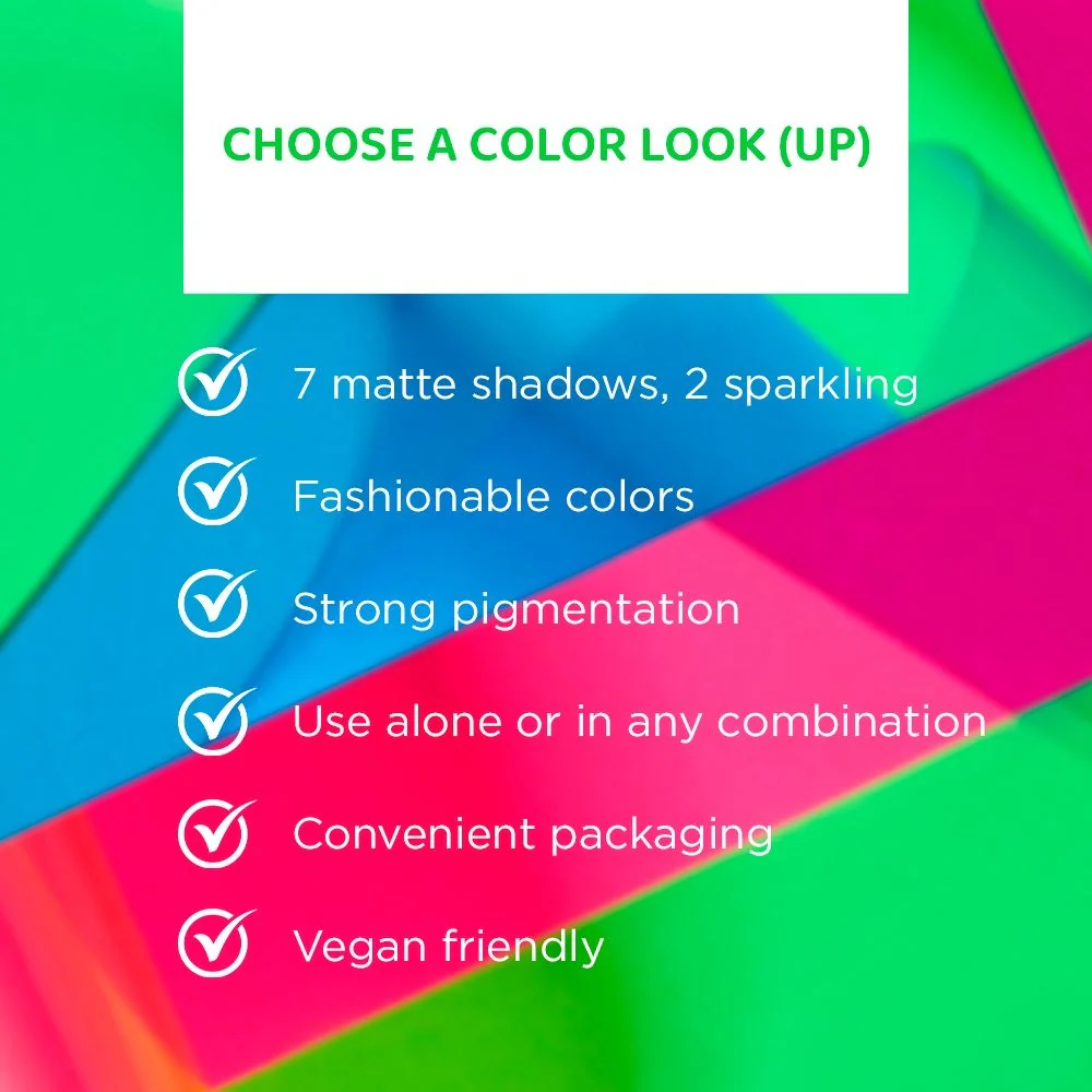 Neon Lime palette of 9 eyeshadows - Image 4