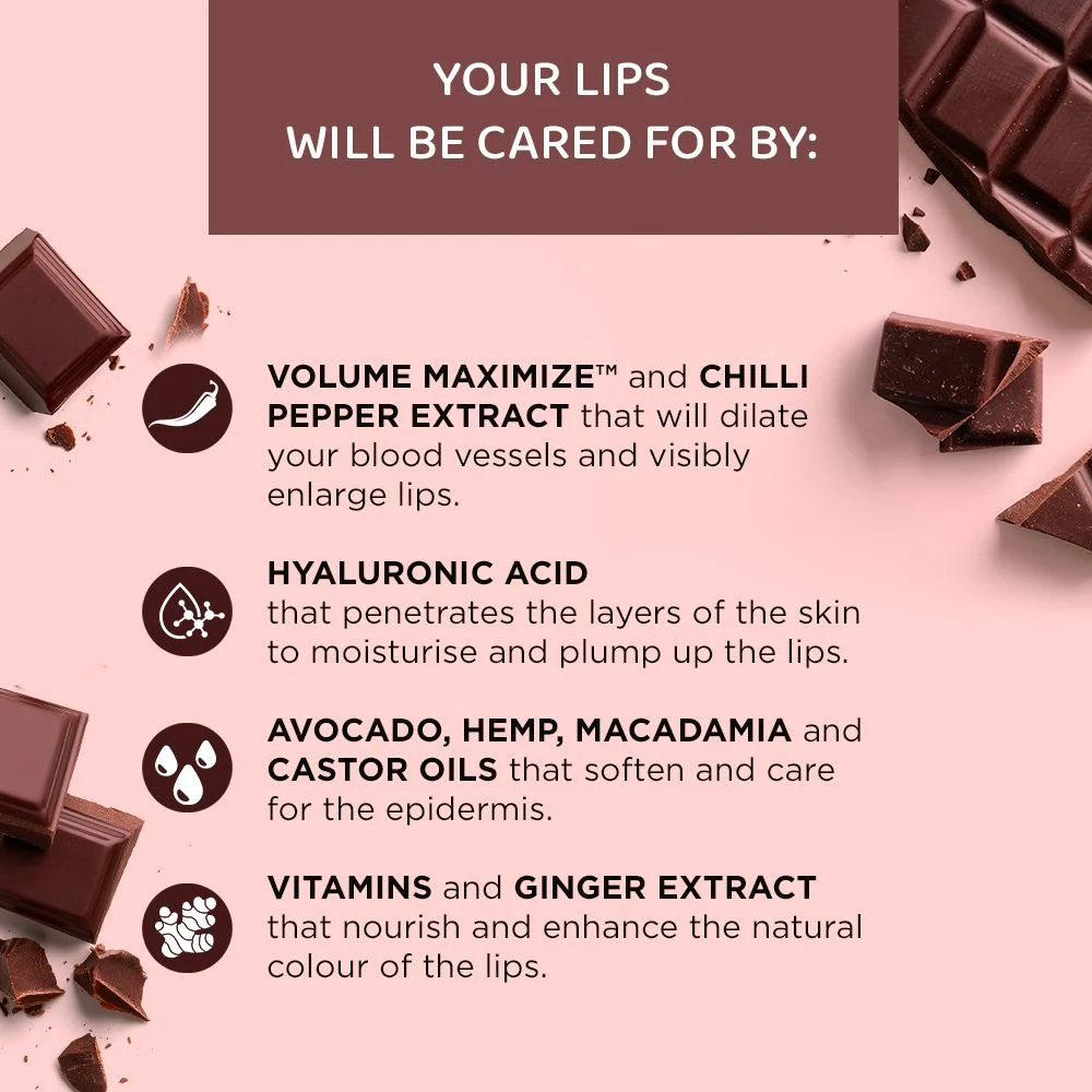 Plumping Lip Gloss with hyaluronic acid and chili, Chocolate - Image 5